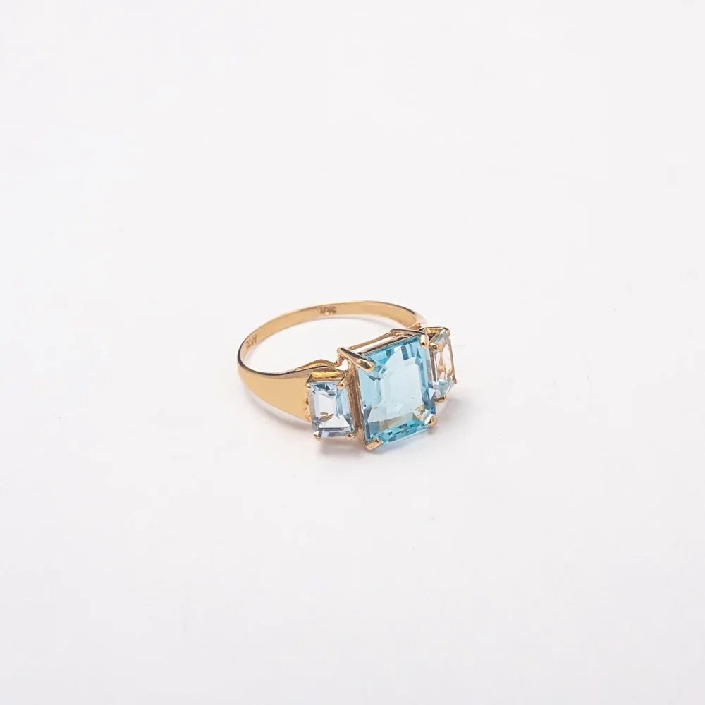 New Baby Blue 10K Solid Gold Ring