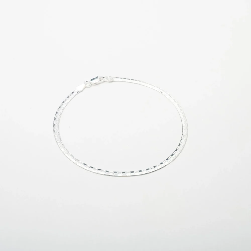 Abstract Silver Snake Anklet