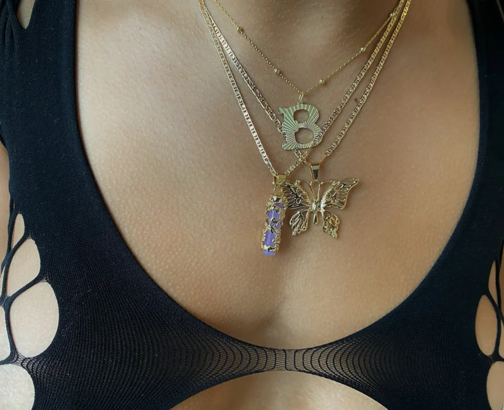 Lavender Melted Gold Pendant