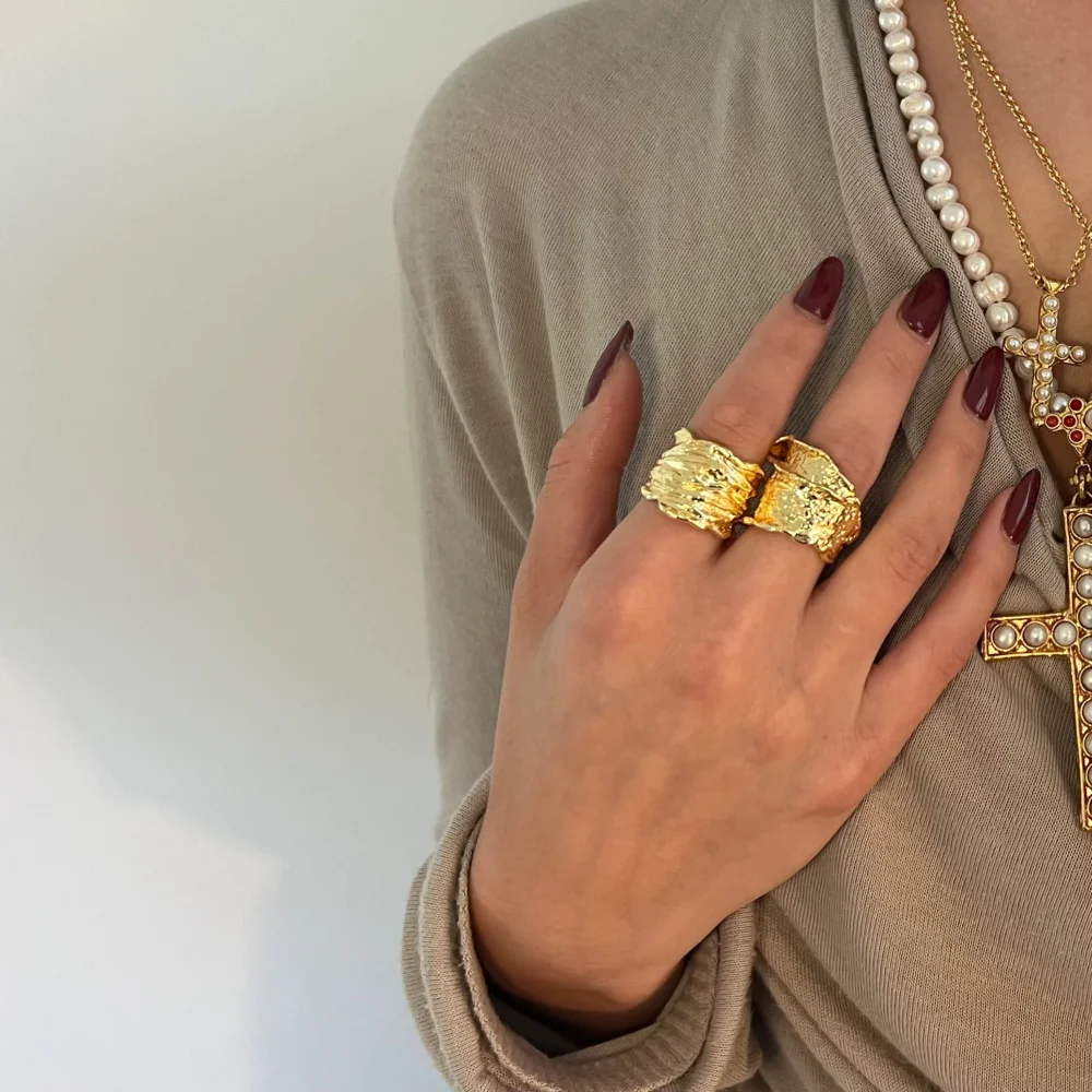 Dripping Gold Wrap Rings
