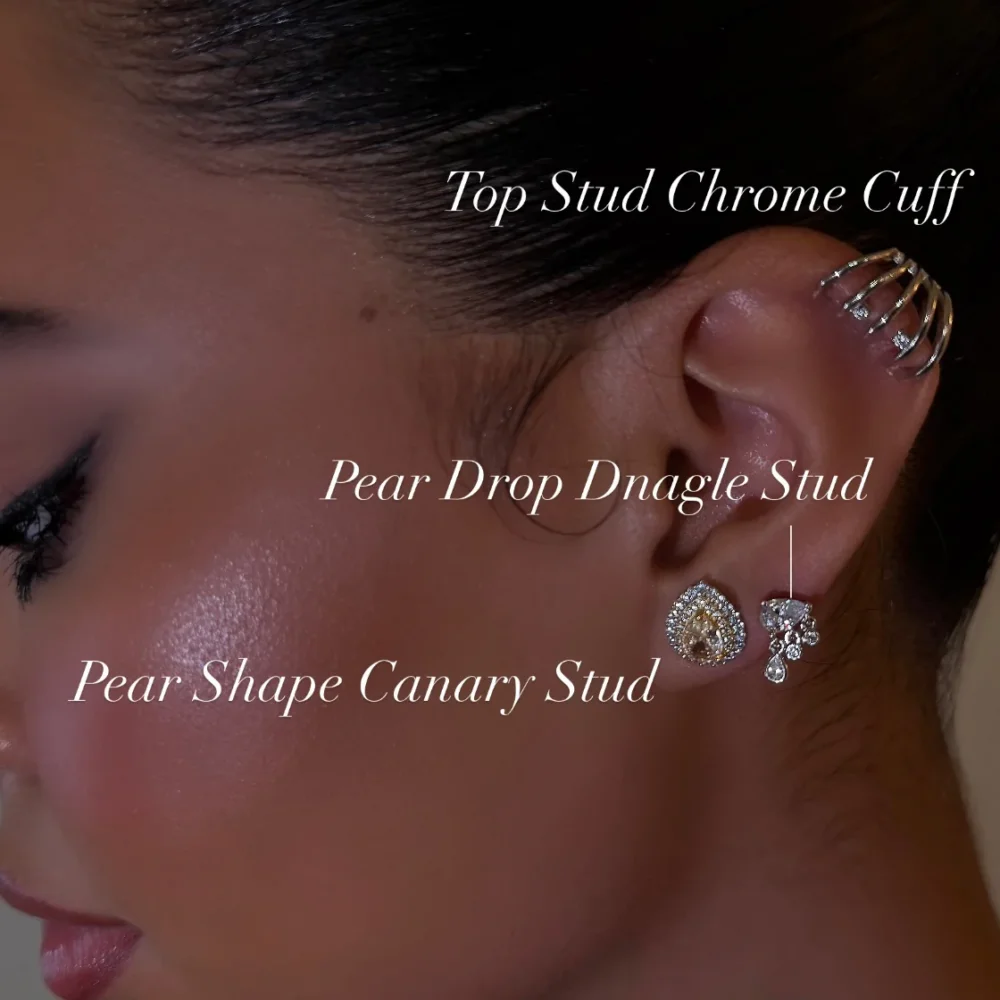 Pear Shape Canary Stud - 2