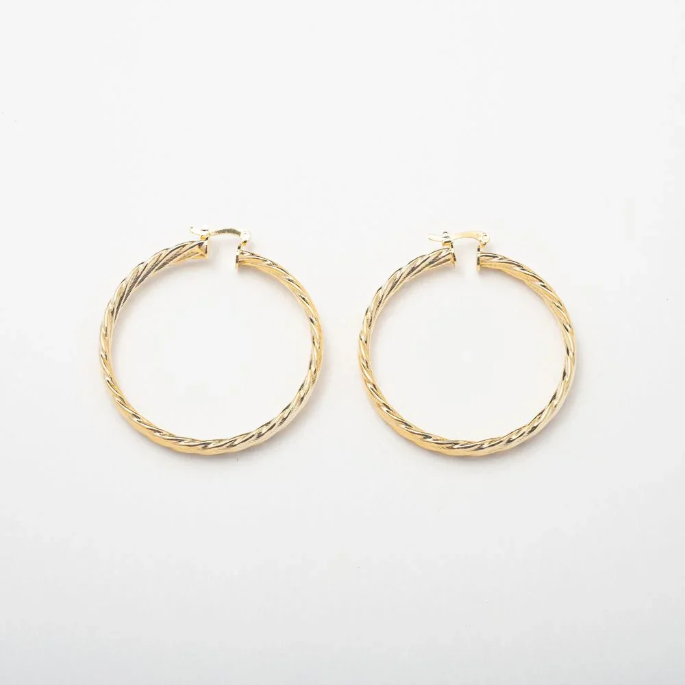 Large Gold Swirl Hoops
