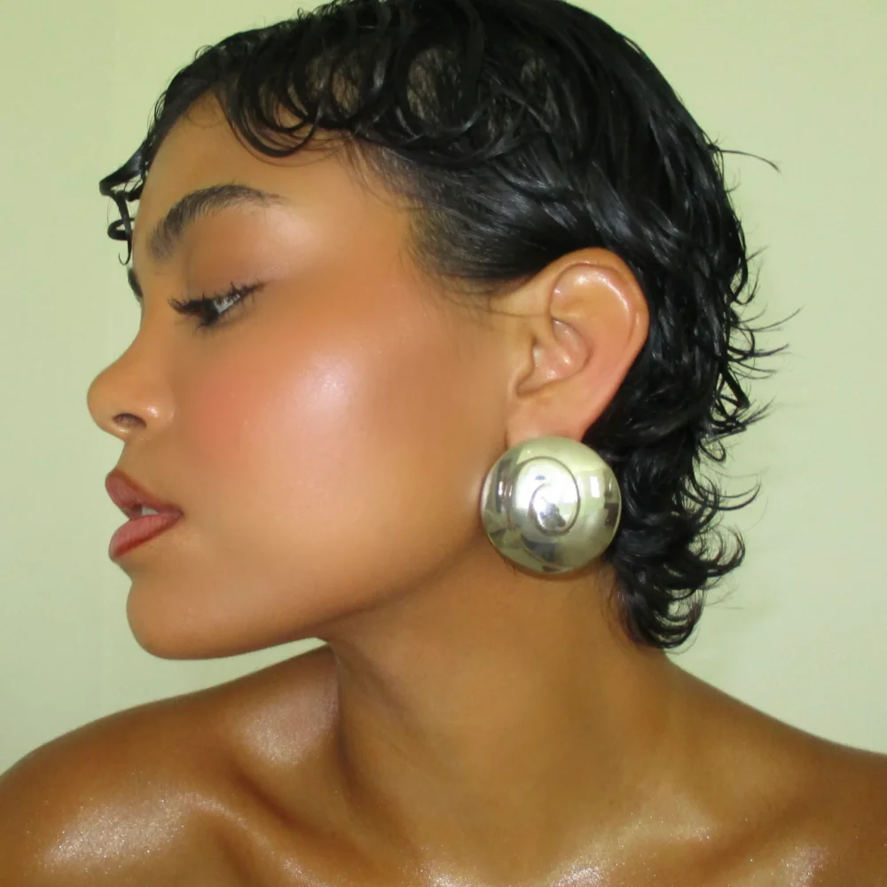 The Chrome Circular Swirl Studs