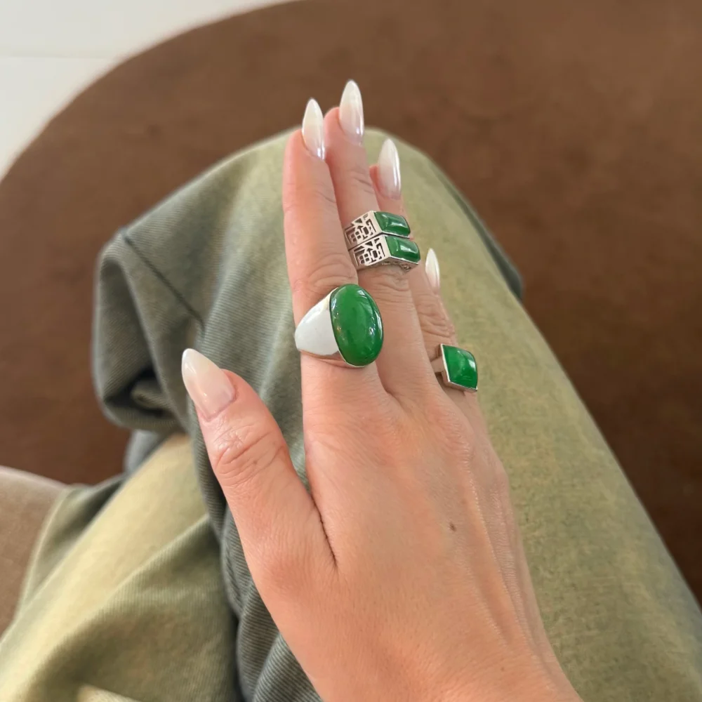 The Chrome Jade Rings