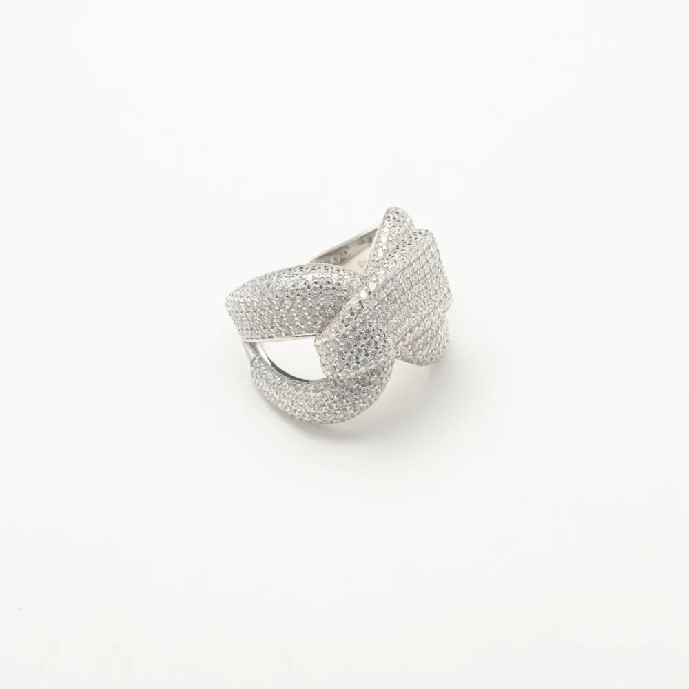 Large Silver Icy Knot Ring