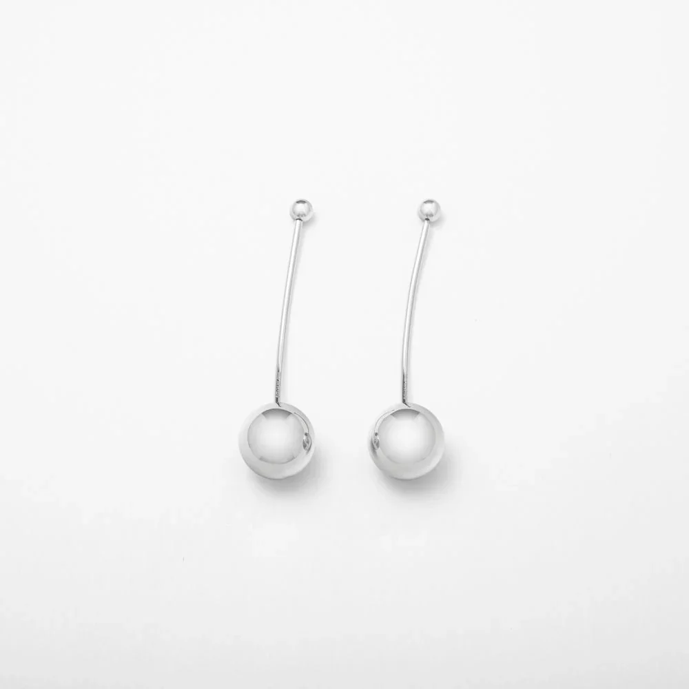 Chrome Abstract Ball Earrings