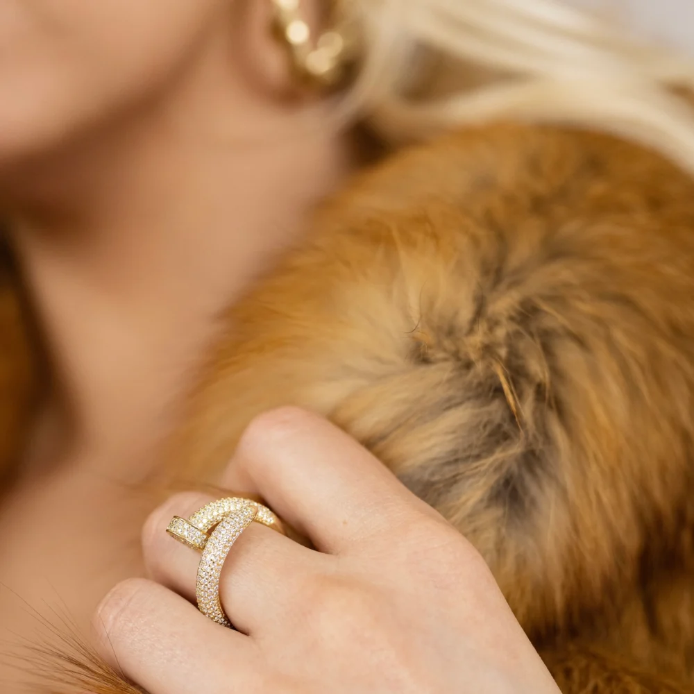 Crystal Gold Nail Wrap Band