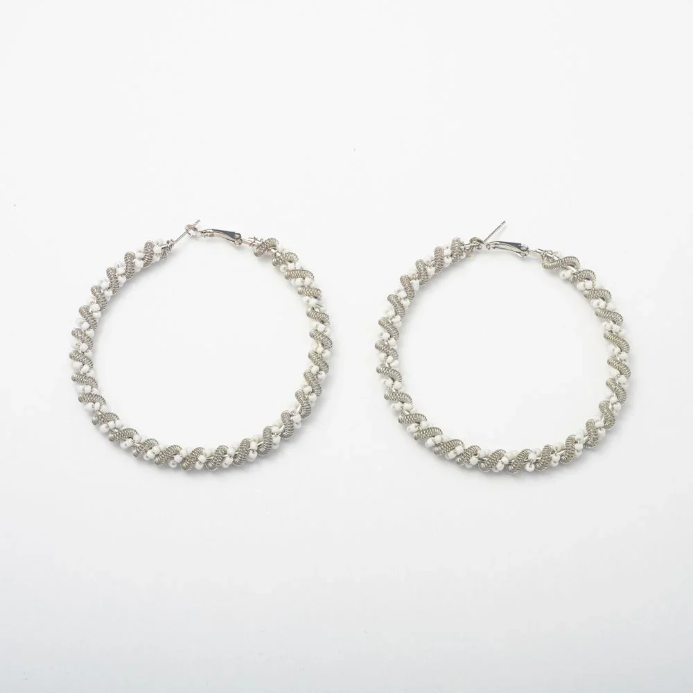 Chrome White Swirl Hoop