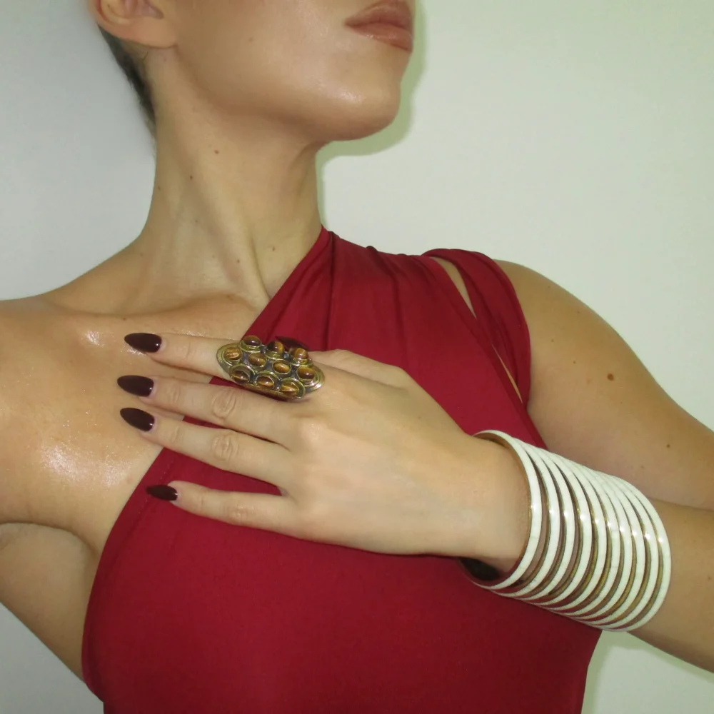 The White 5 set Bangle Stack