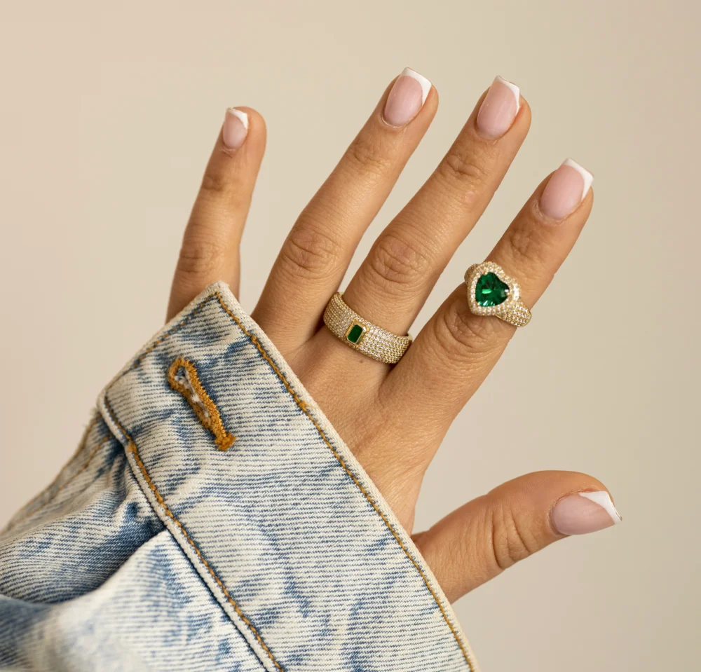 Gold Love Emerald Ring