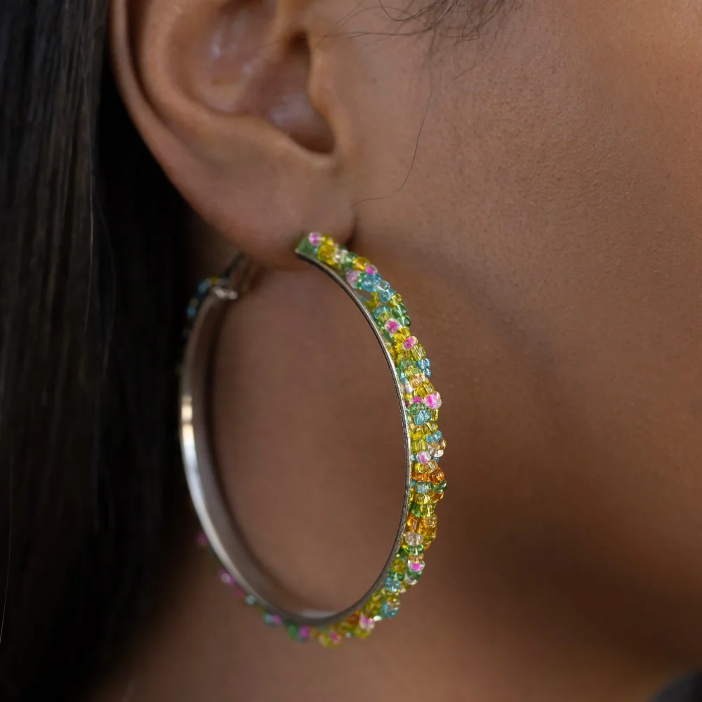 Floral Beaded Hoop