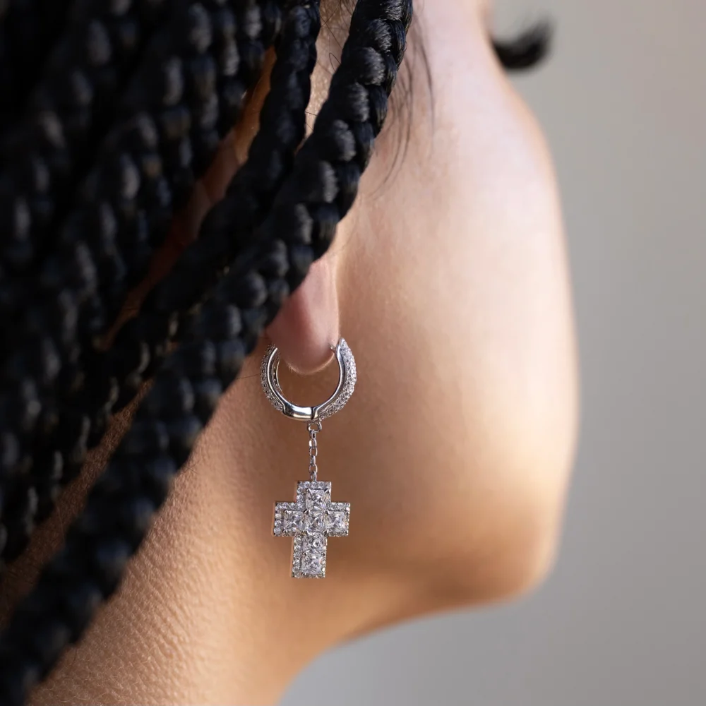 Icy Cross Earrings