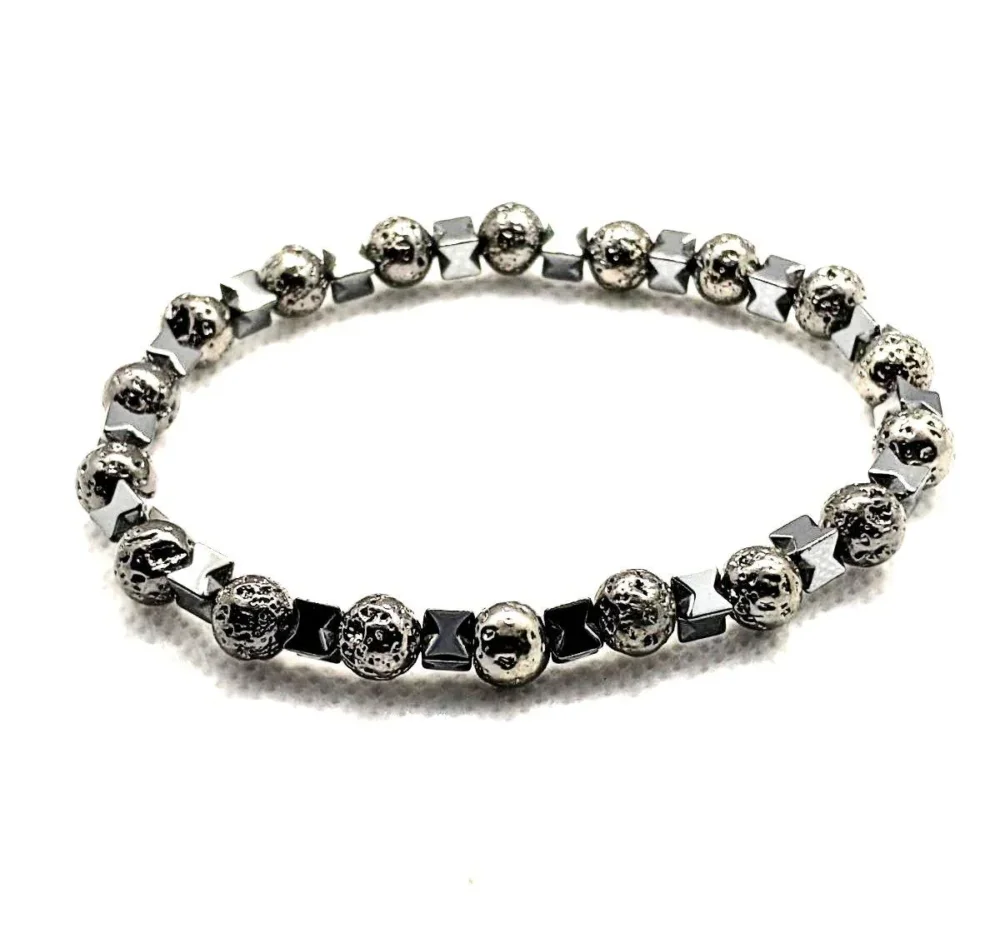 Grey Hematite Gemstone Bracelet UK-526Z