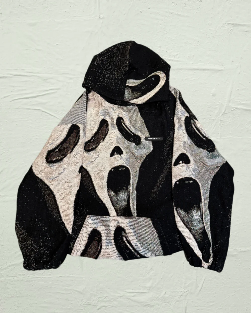 VA-SS25-BL020 GHOSTFACE TAPESTRY HOODIE