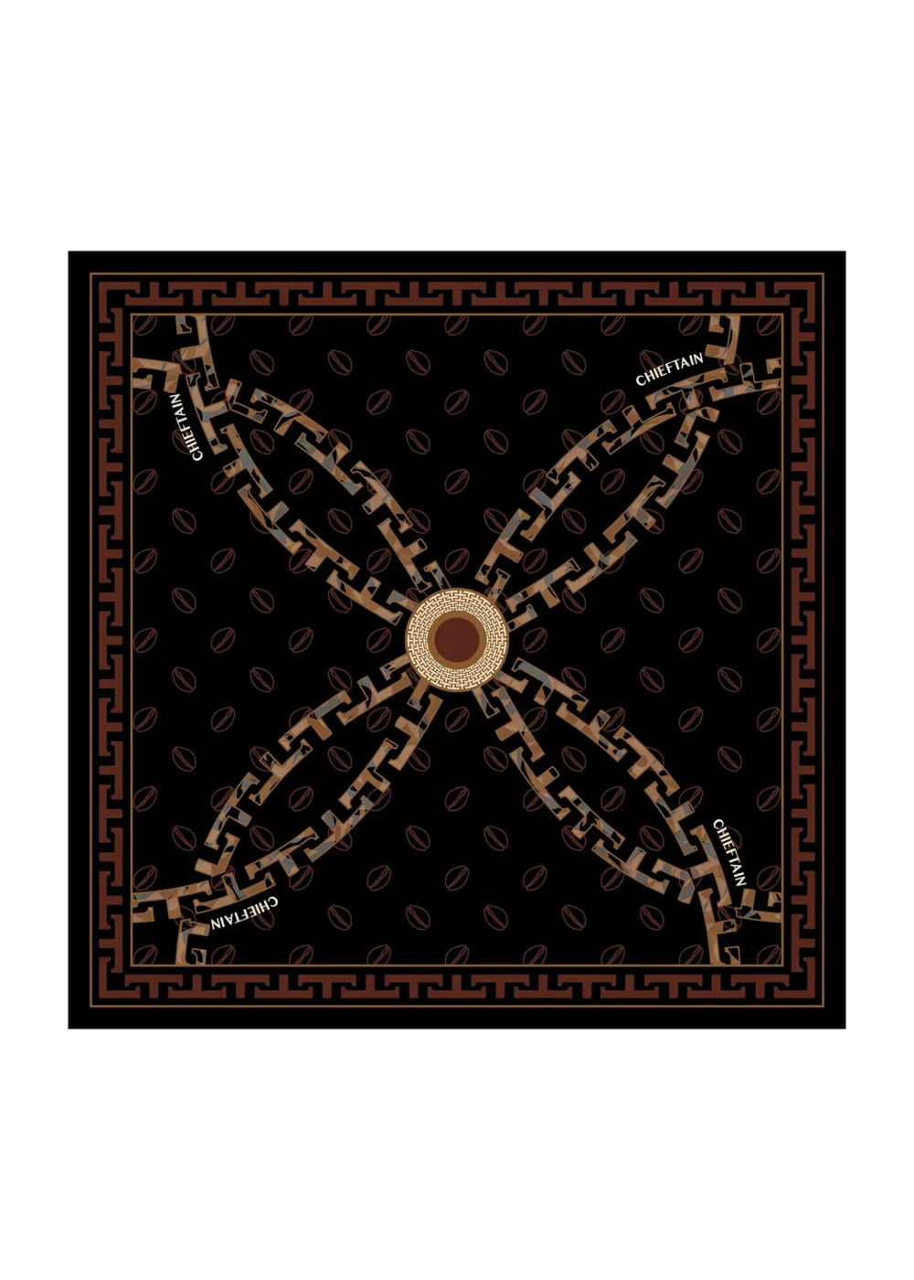 T-MONO PATTERN SIGNATURE PRINT SILK SCARF