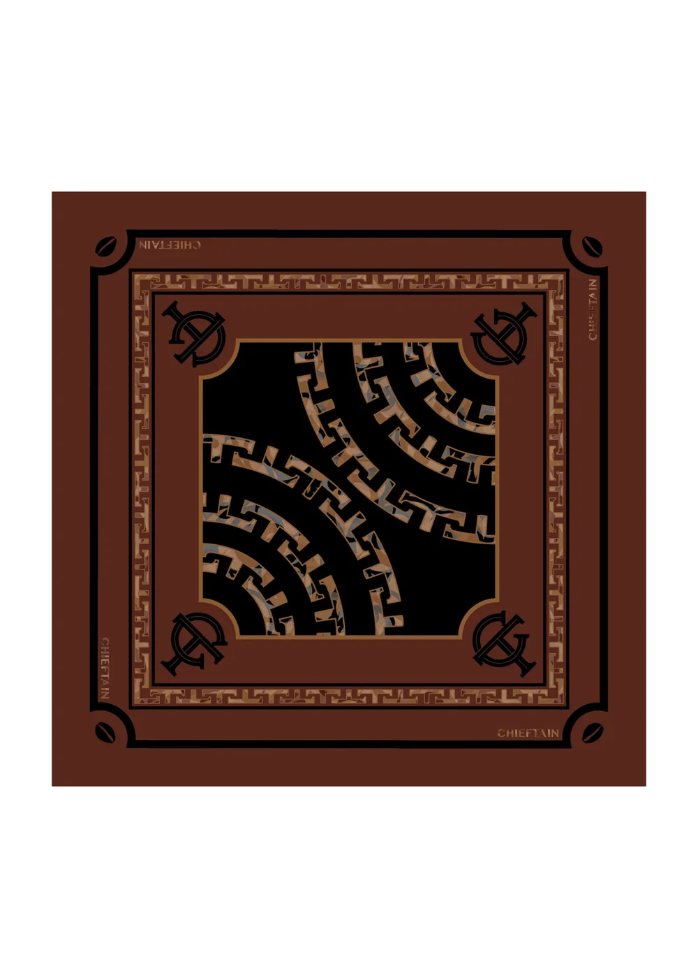 T-MONO PATTERN SIGNATURE PRINT SILK SCARF