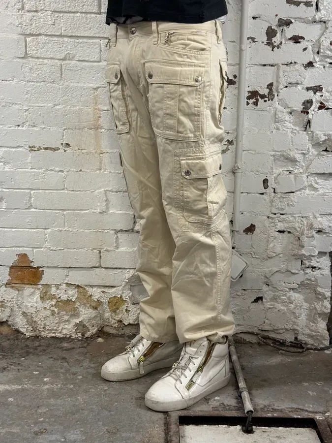 SS2003 Dolce & Gabbana Cream Cargo Pants - 3