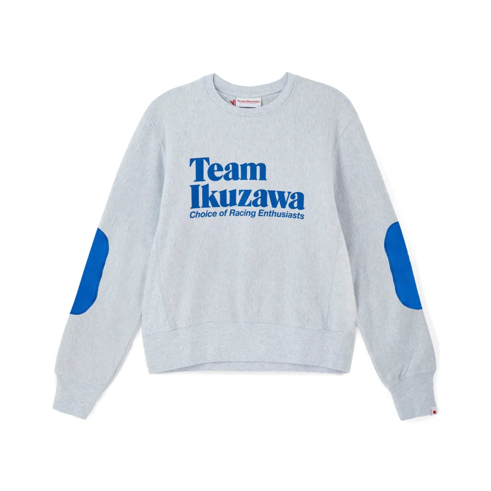 Team Ikuzawa 1980s Heritage Elbow-Patch Crewneck (Grey & Blue)