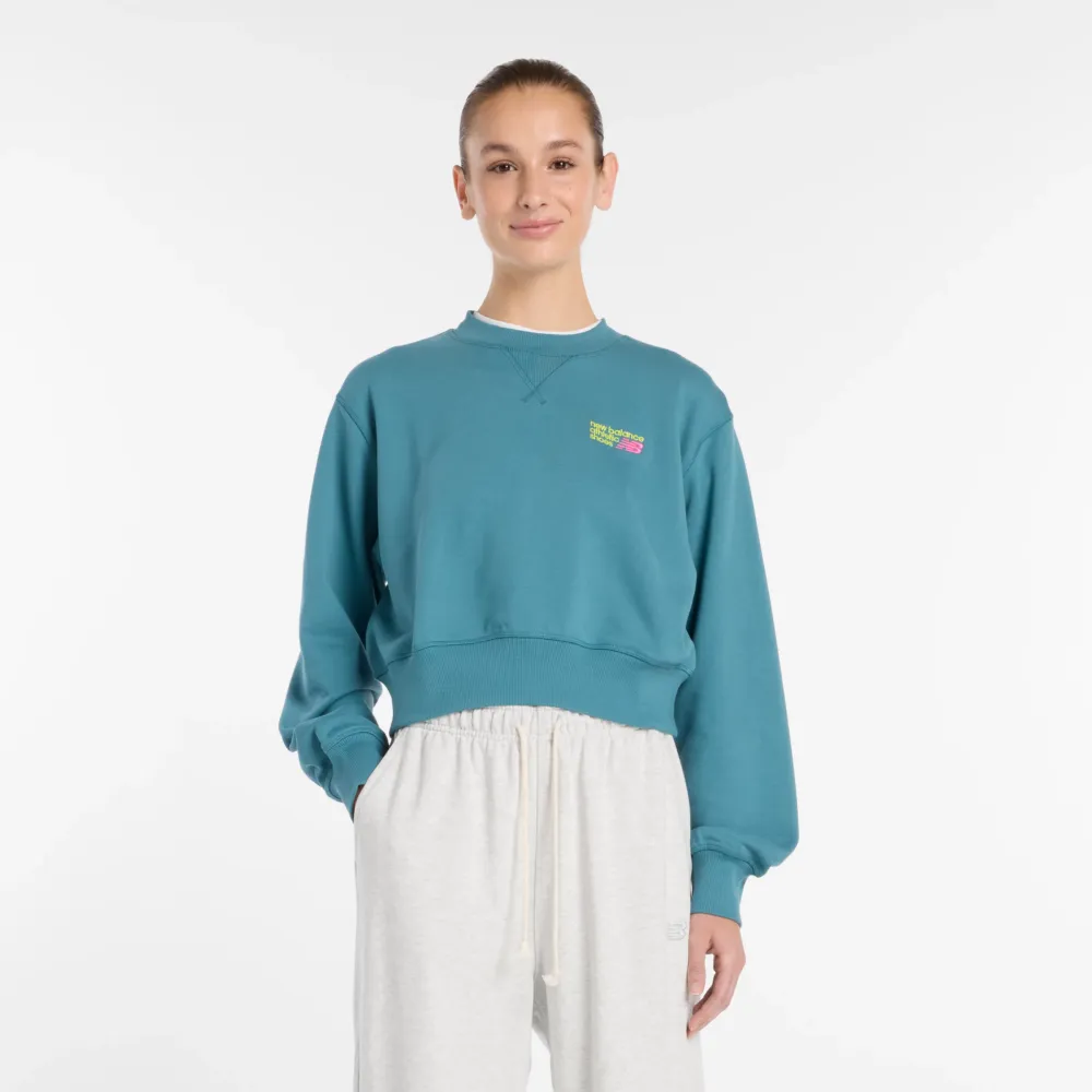 Athletics Premium Logo Relaxed Crop Crew