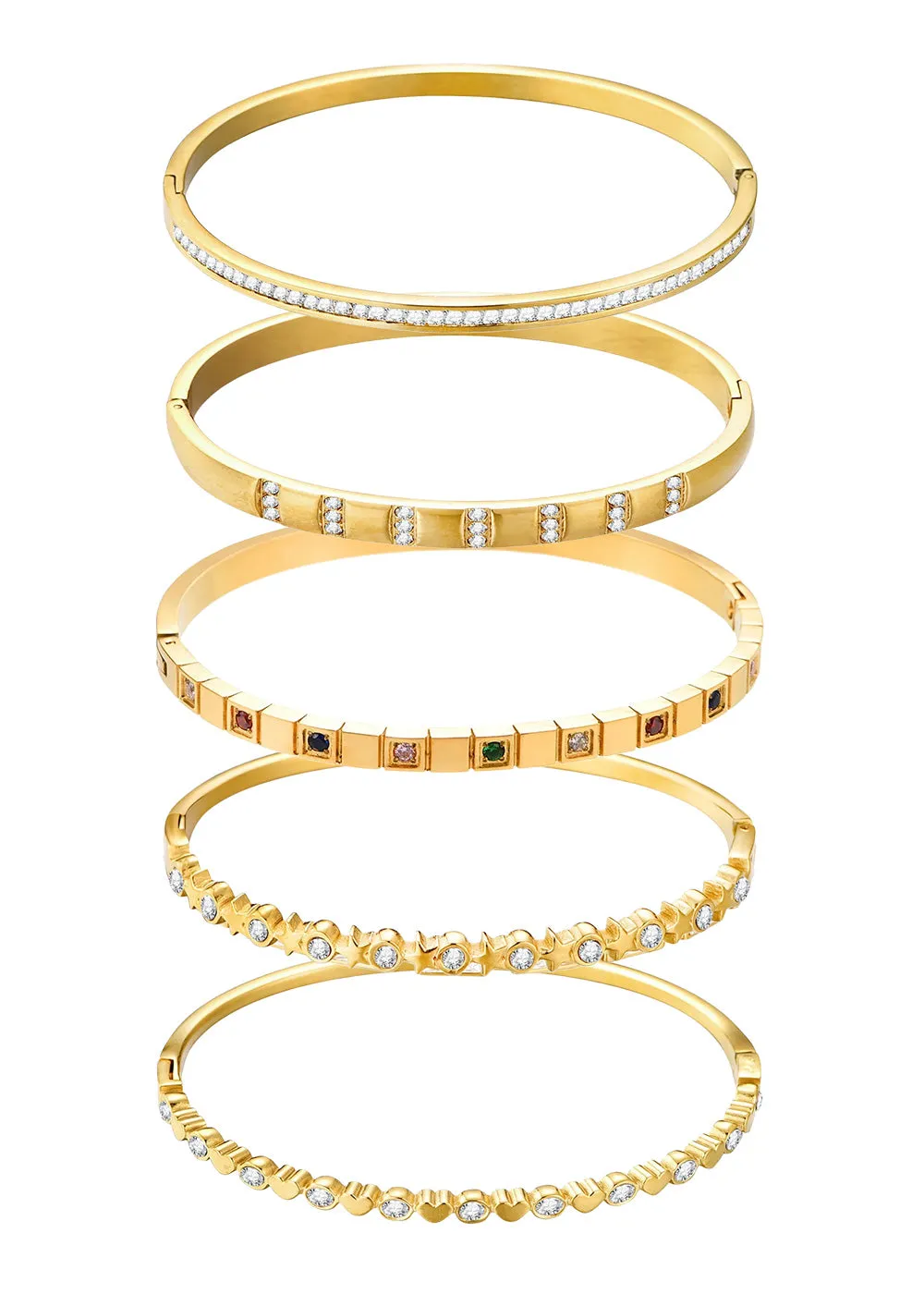 Delilah Glittering Golden Bracelets Collection