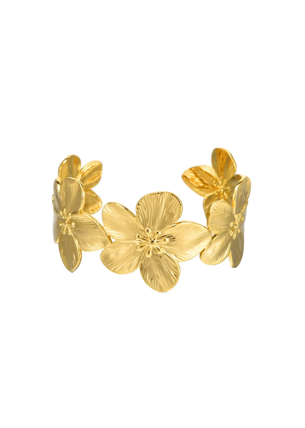 Jungle Flower Siesta Golden Bangle Bracelet