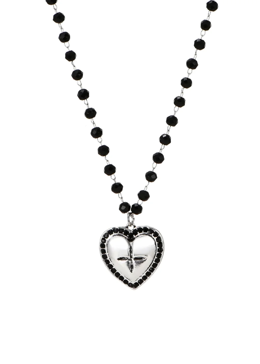 Aoi Y2k Black Silver Necklace