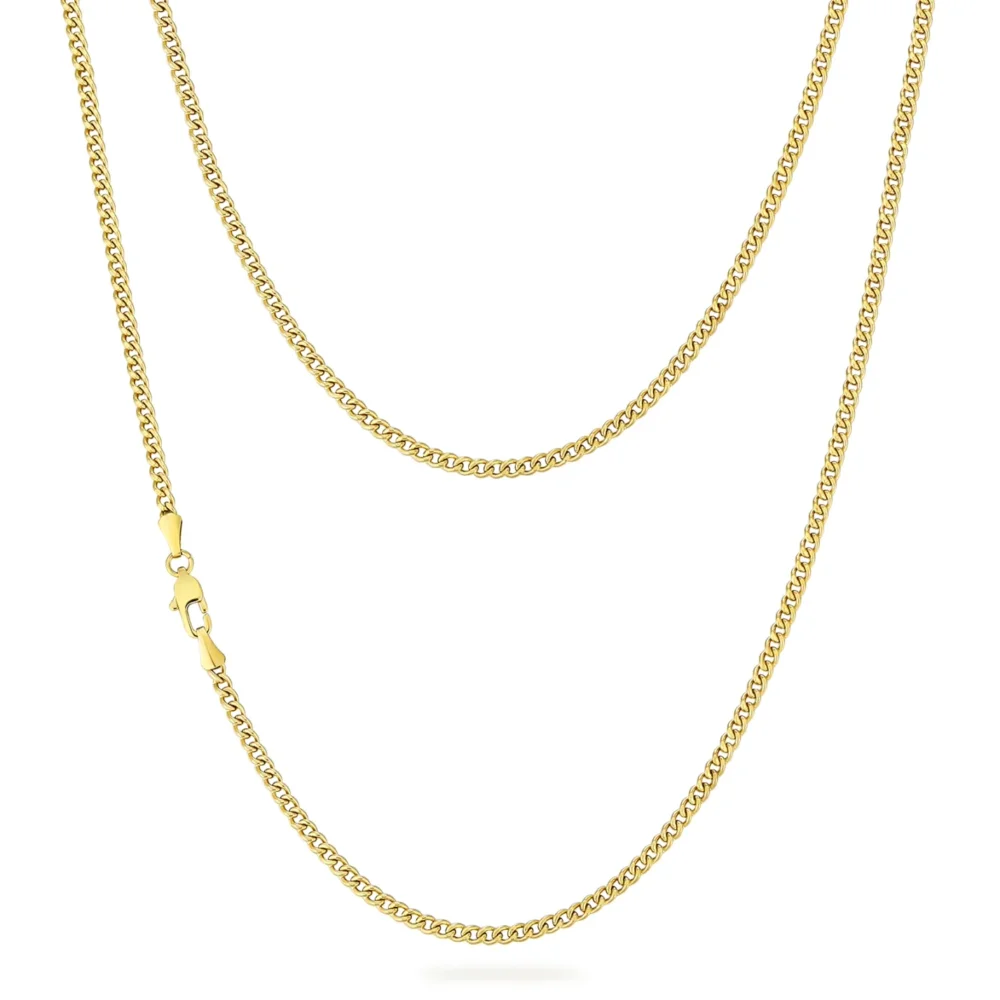 3mm Cuban Chain 14k plated