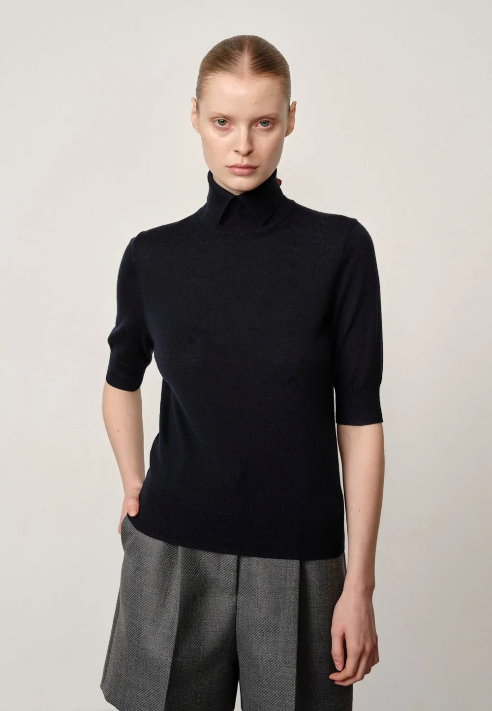 Perry Knit Blouse - Navy