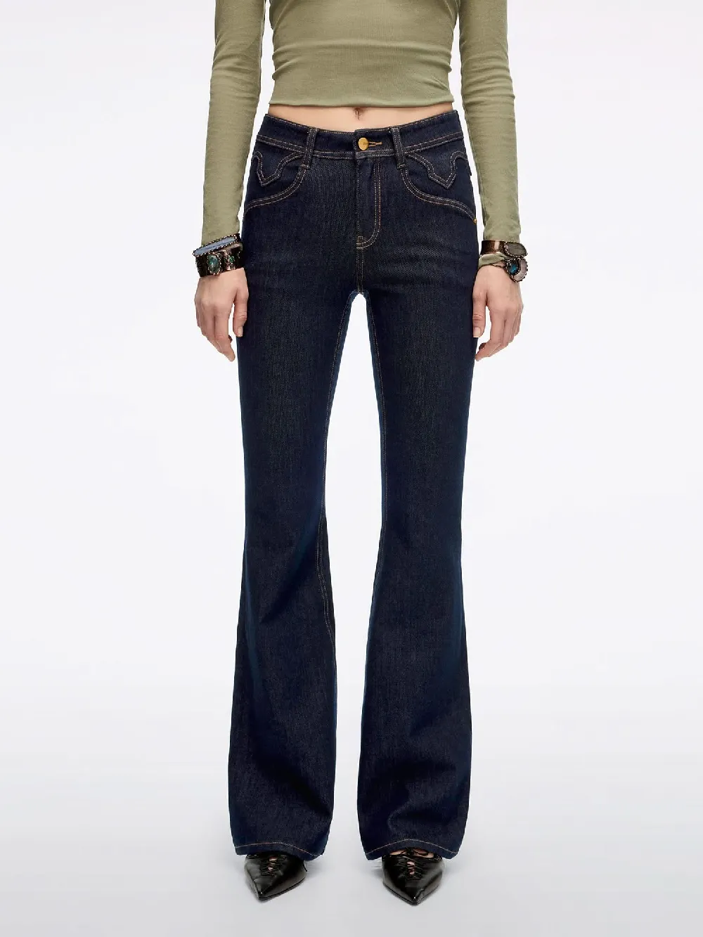 Slim-Fit Flared Jeans-BELLA