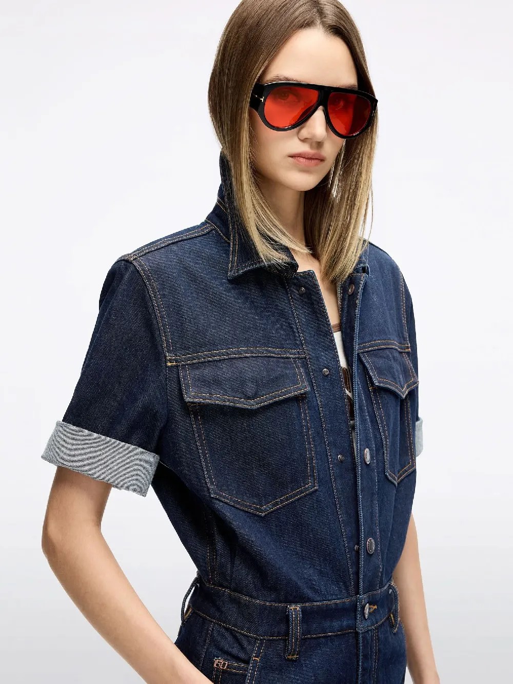 Denim Utility Jumpsuit - 3