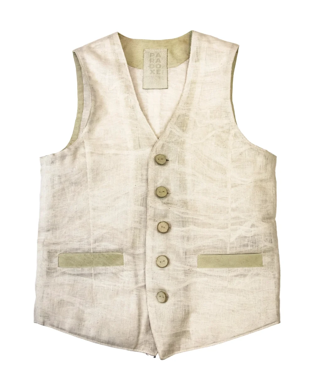VENOUS NETWORK NO SLEEVE LINEN AND LEATHER
