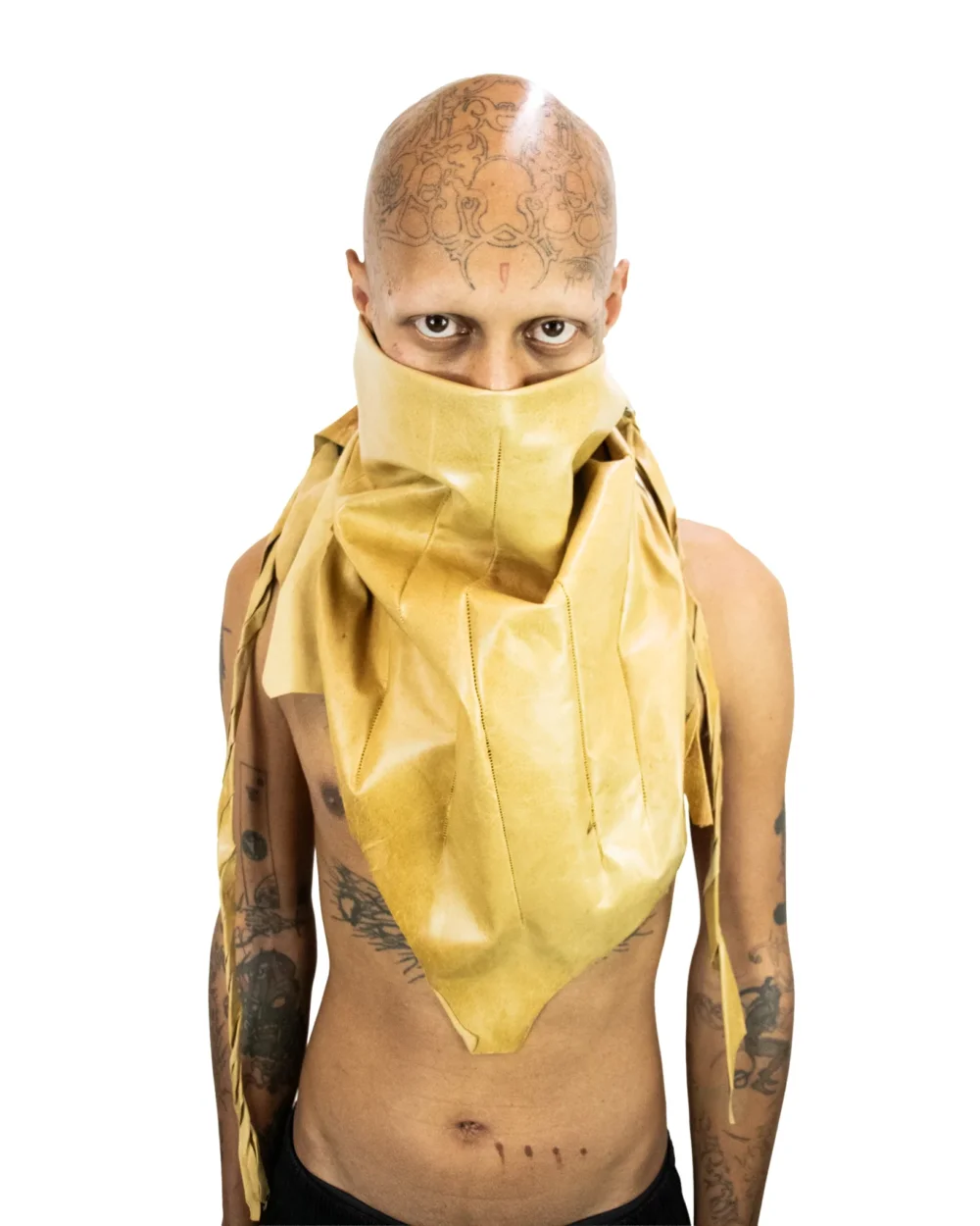 LAMB LEATHER SCARF MUSTARD
