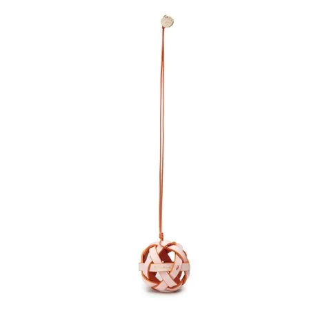 Woven leather sphere charm