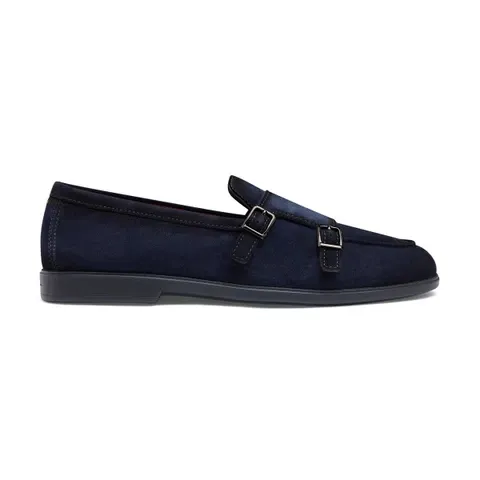 Men's suede double monk straps loafer