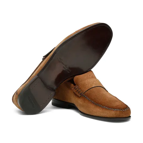 Men's light suede penny loafer - 3