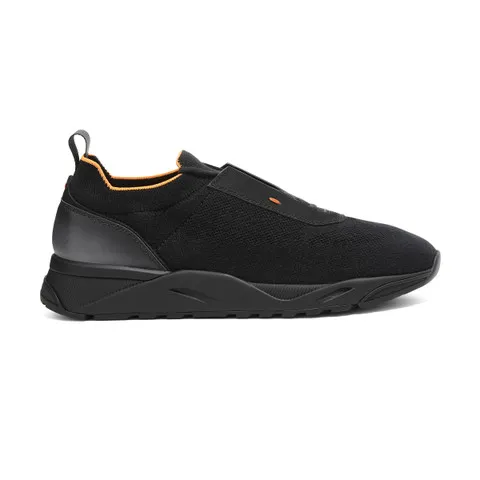 Men's stretch knit and leather sneaker