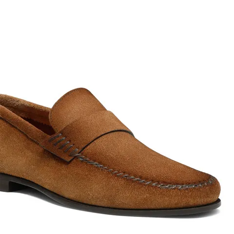 Men's light suede penny loafer - 5