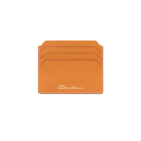 Tumbled leather credit card holder