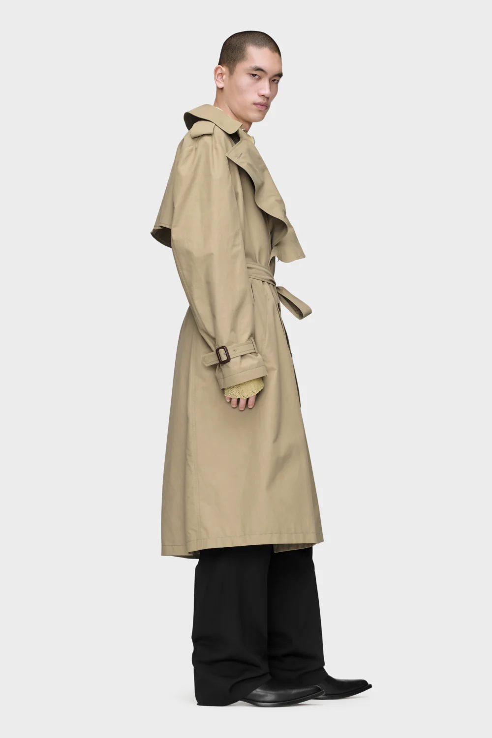 Folded Collar Trench Coat