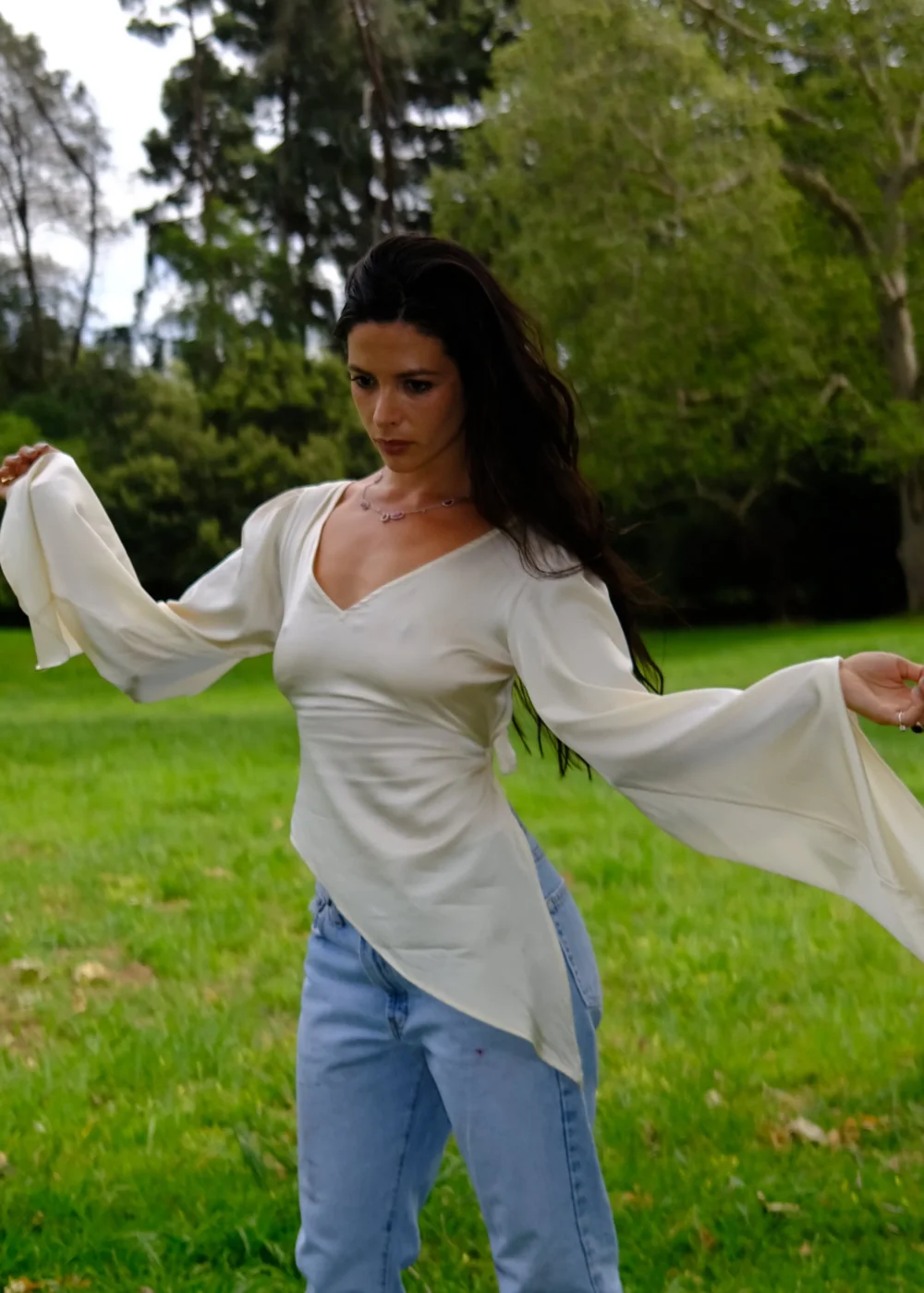 Angel Wings Bit Blouse- Cloud - 5