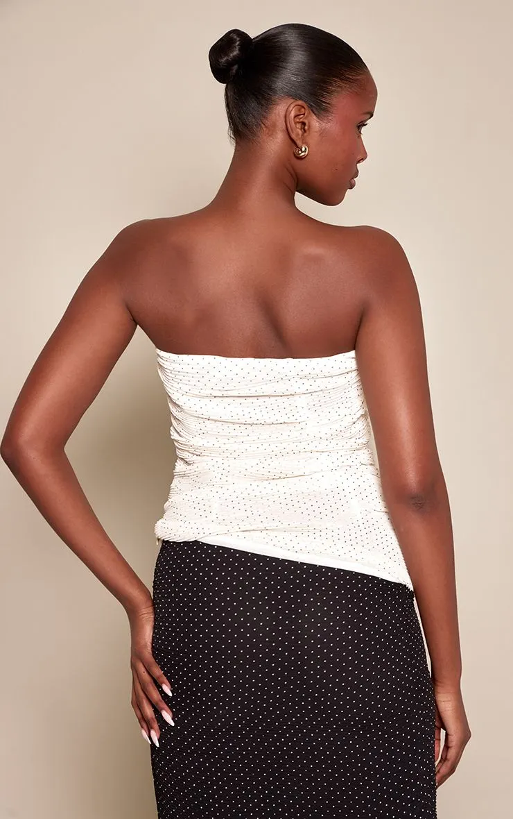 Plisse Mini Polka Dot Bandeau Top - 2