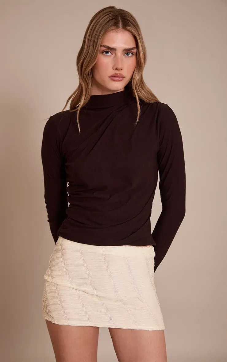 Textured Jersey Mini Skirt