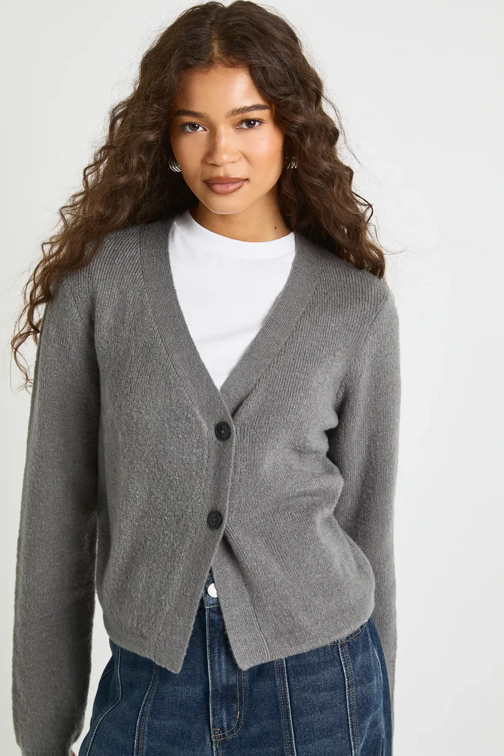 Asymmetric Knit Cardigan
