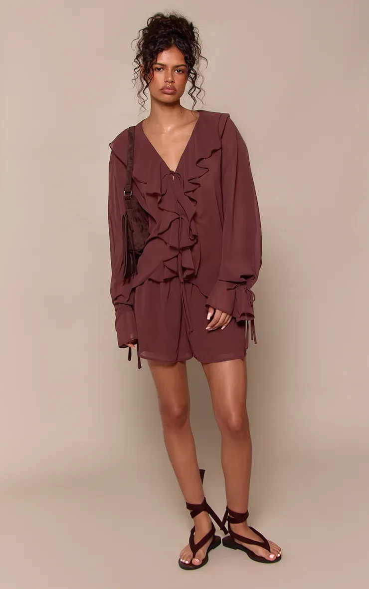 Chiffon Ruffle Floaty Short Co-ord