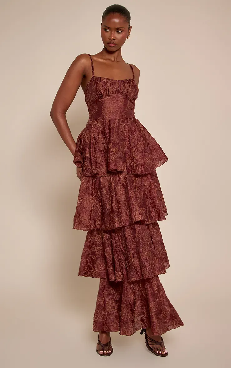 Textured Tiered Maxi Dress