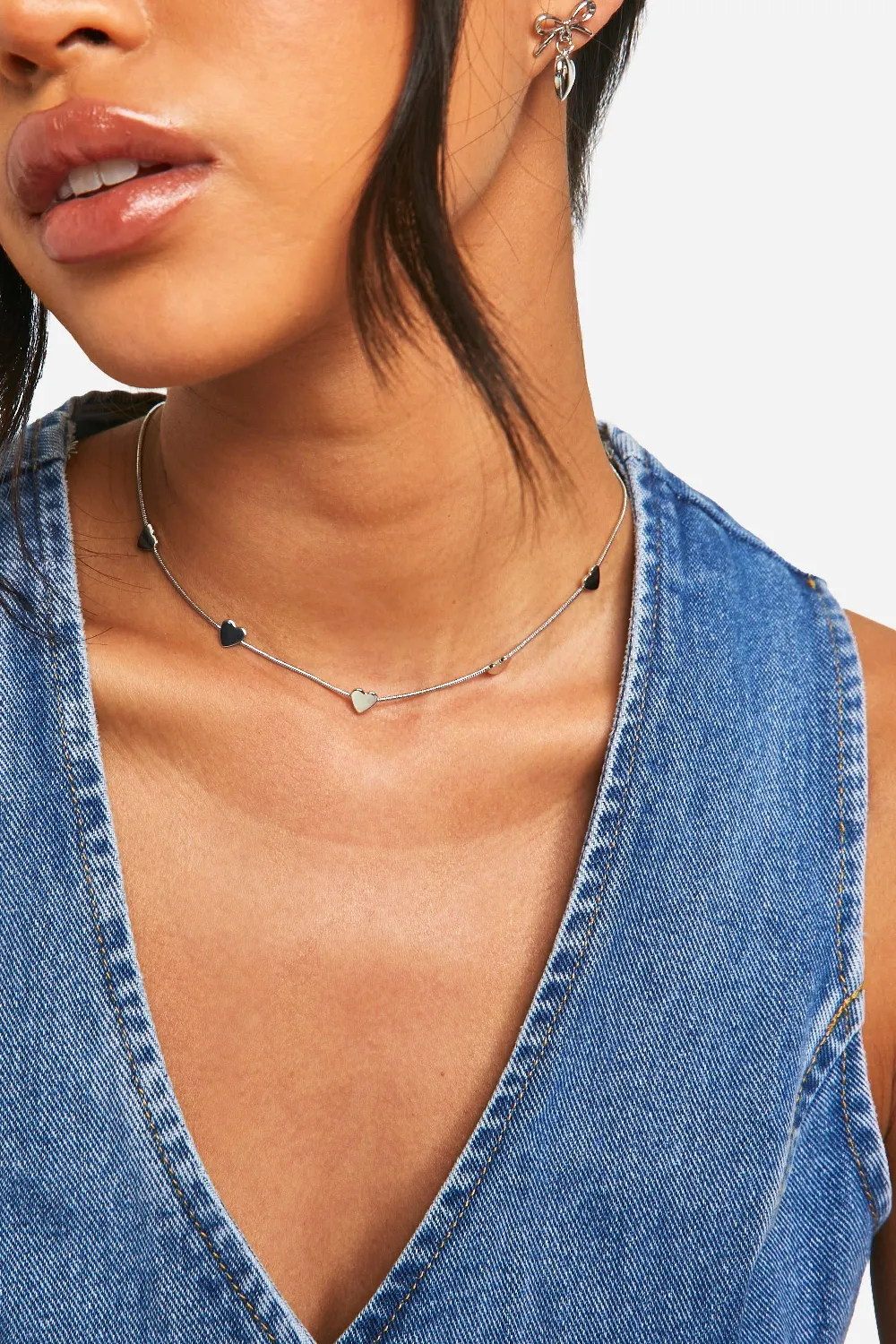 Polished Heart Station Necklace