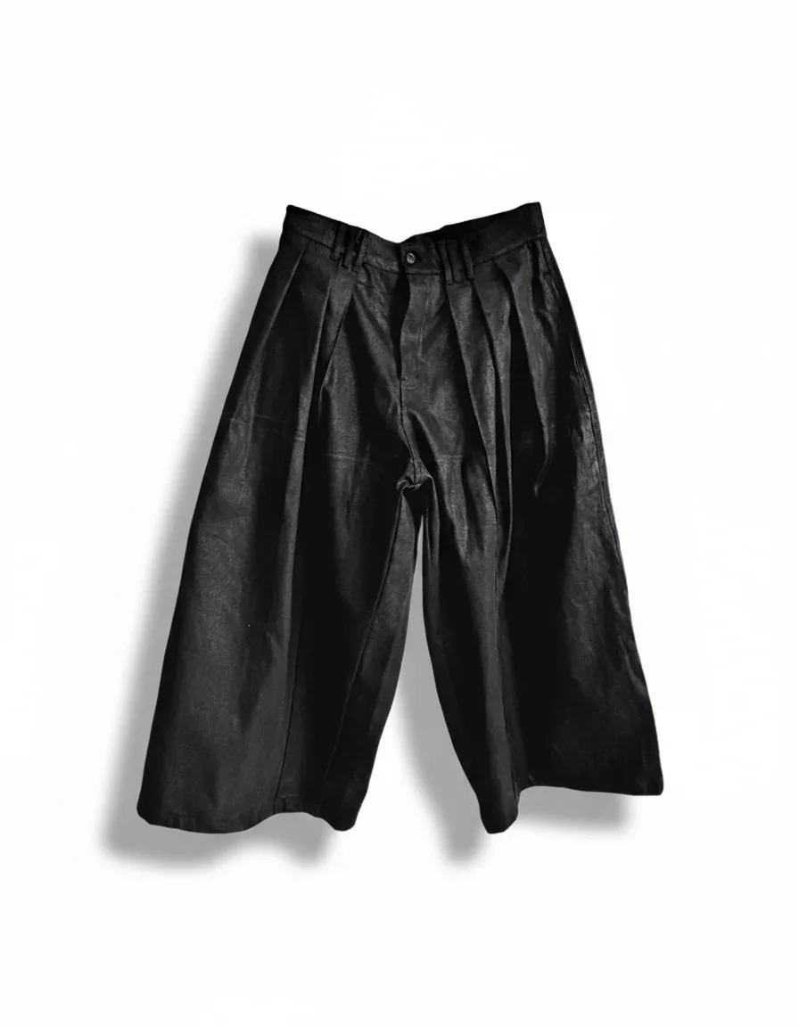 Wax Denim Pleated Pant