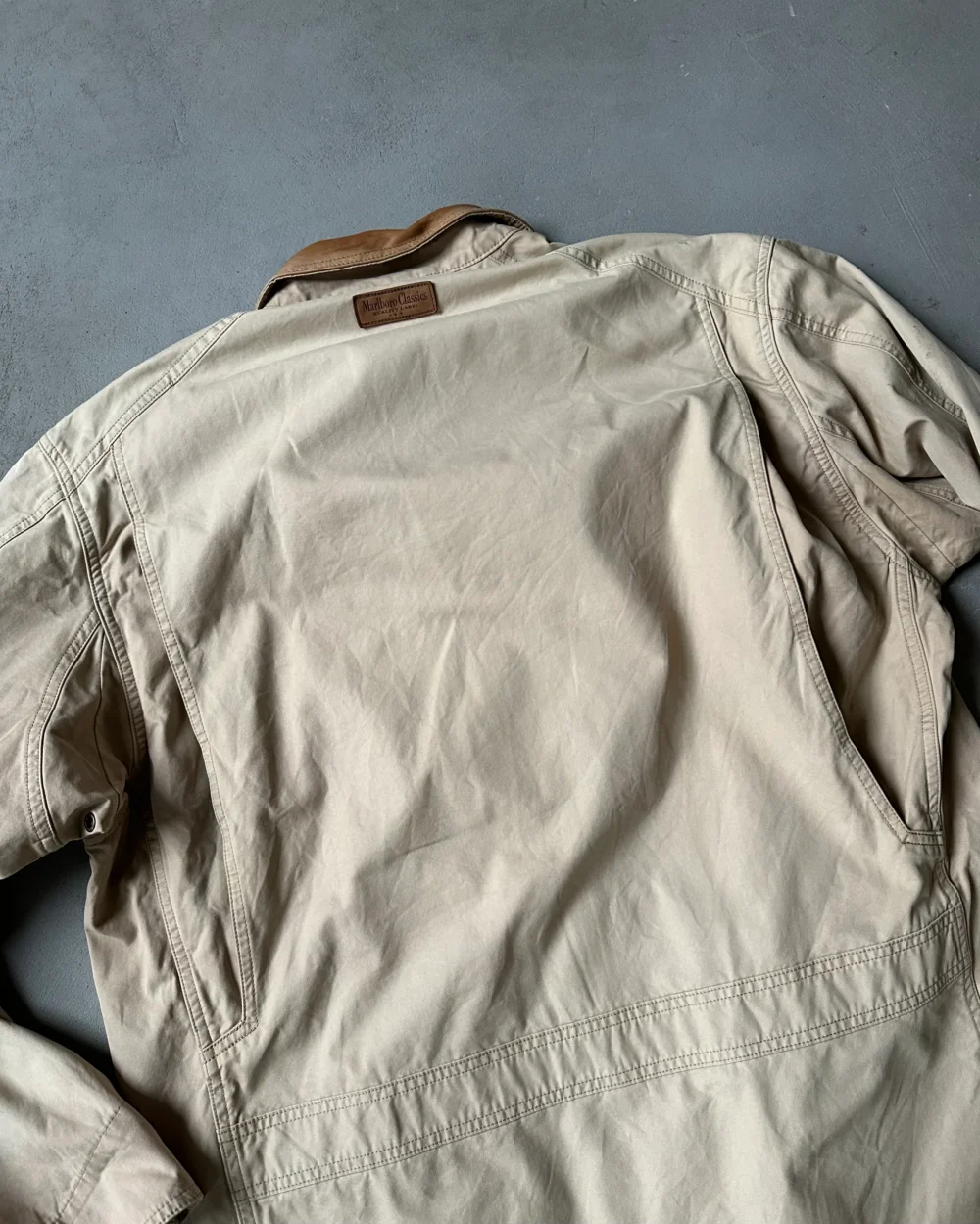 1990s - Beige Marlboro Barn Jacket - XL - 2