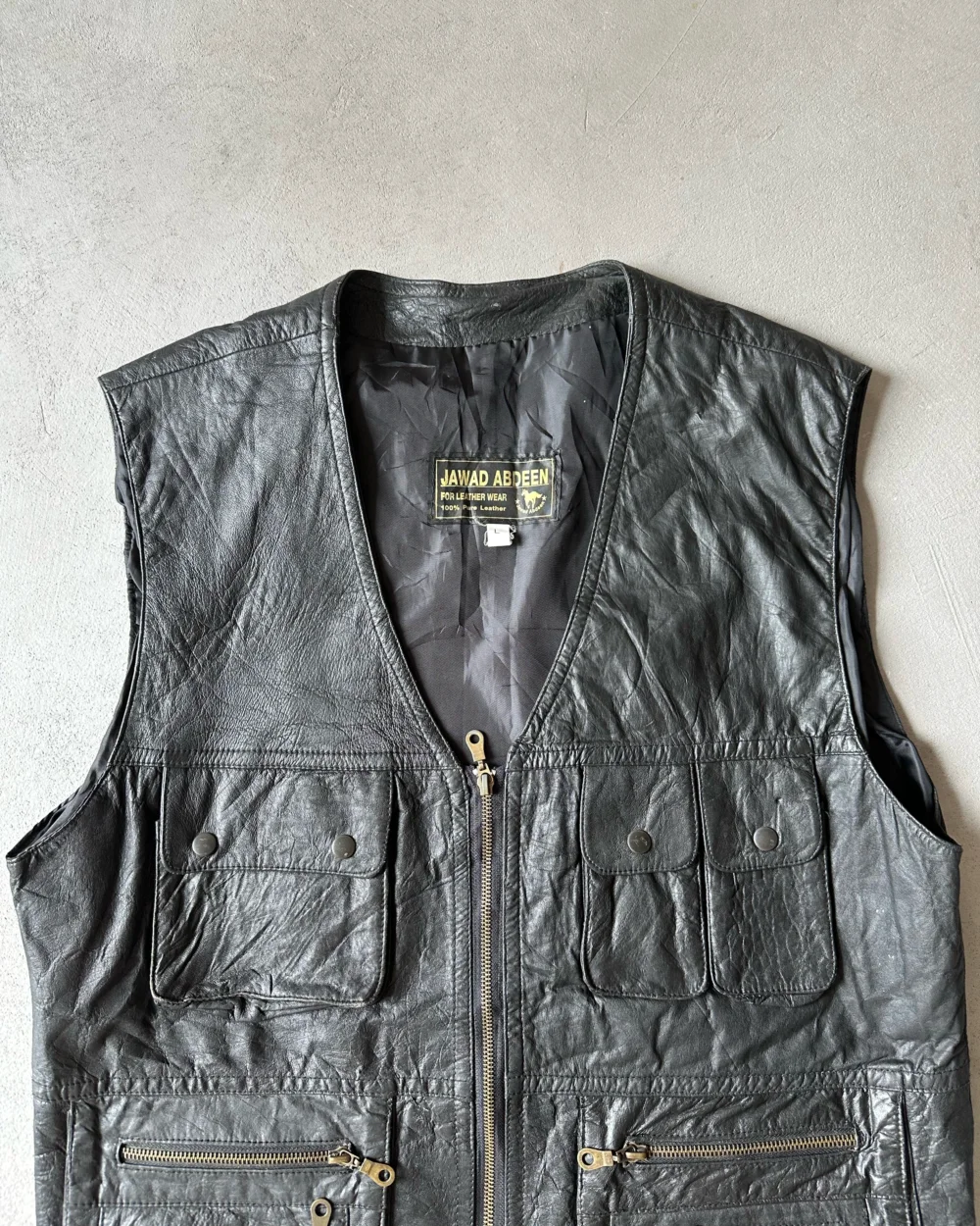1990s - Leather Multipockets Vest - L - 3