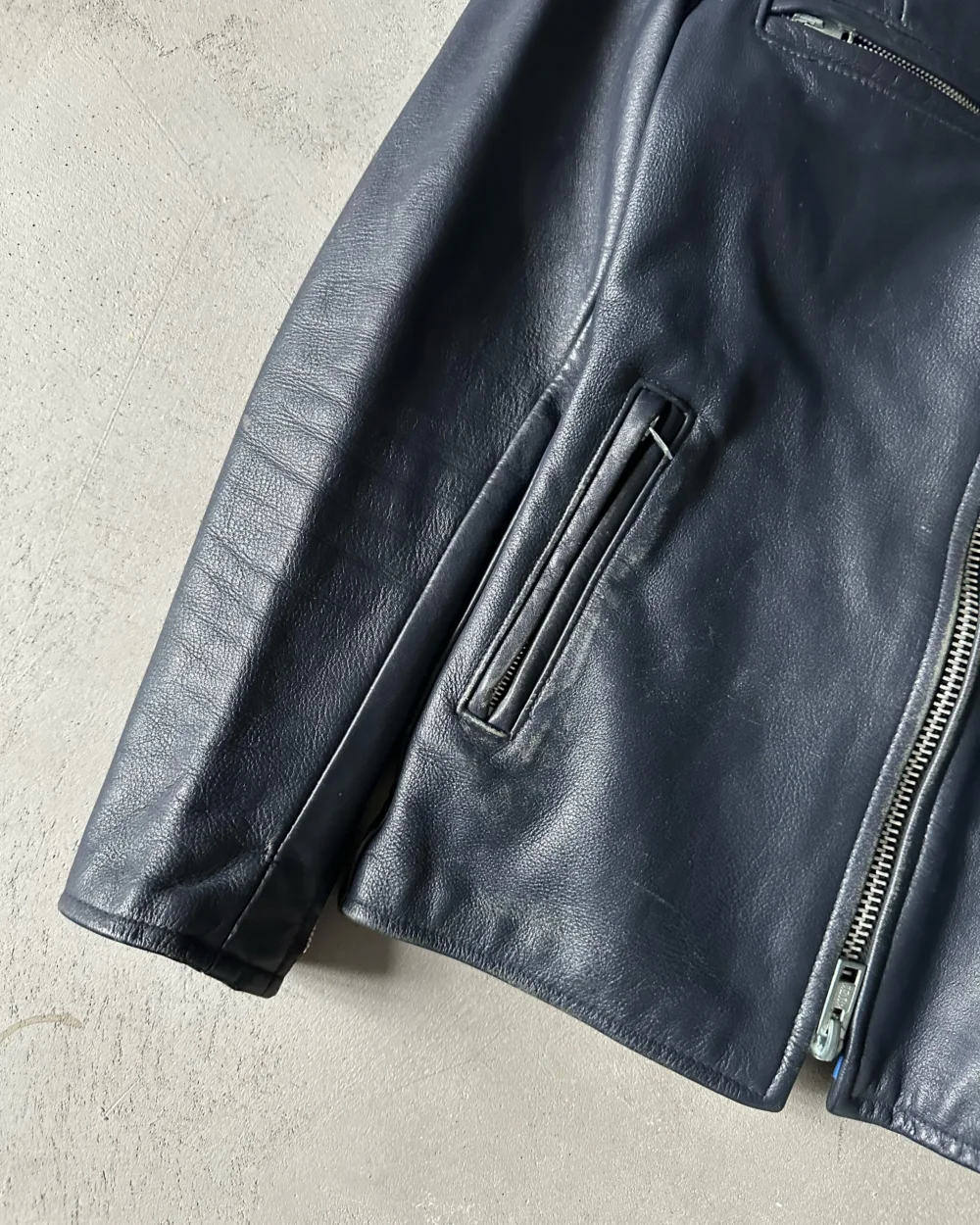 1970s - Dark Navy Brimaco Women's Leather Jacket - (W)XXS/XS - 3